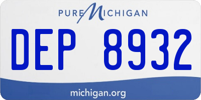 MI license plate DEP8932