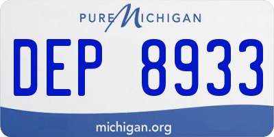 MI license plate DEP8933