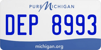 MI license plate DEP8993