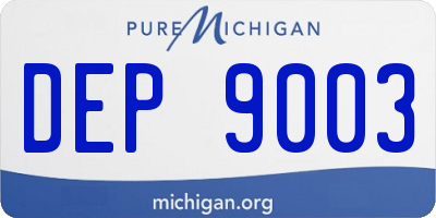MI license plate DEP9003