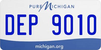 MI license plate DEP9010