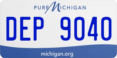 MI license plate DEP9040