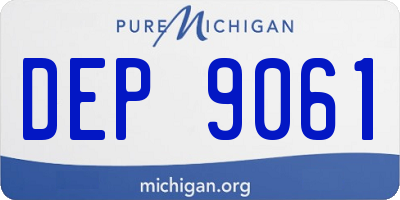 MI license plate DEP9061