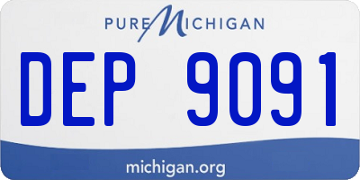 MI license plate DEP9091