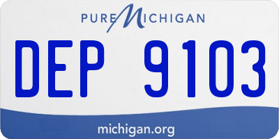 MI license plate DEP9103