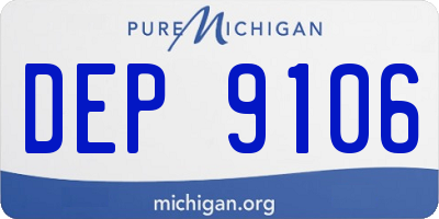 MI license plate DEP9106