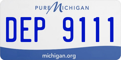 MI license plate DEP9111