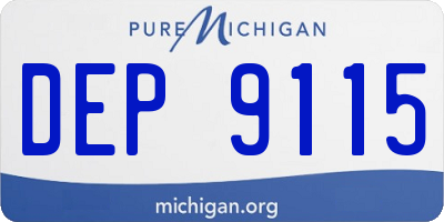 MI license plate DEP9115