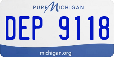 MI license plate DEP9118