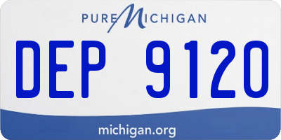 MI license plate DEP9120