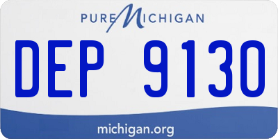 MI license plate DEP9130