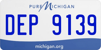 MI license plate DEP9139