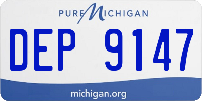 MI license plate DEP9147
