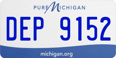 MI license plate DEP9152