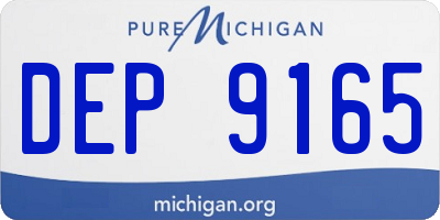 MI license plate DEP9165