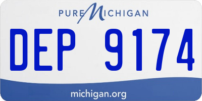 MI license plate DEP9174