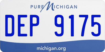 MI license plate DEP9175