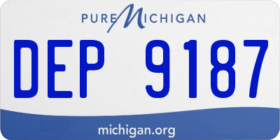 MI license plate DEP9187