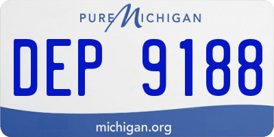 MI license plate DEP9188
