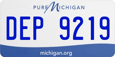 MI license plate DEP9219