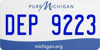 MI license plate DEP9223