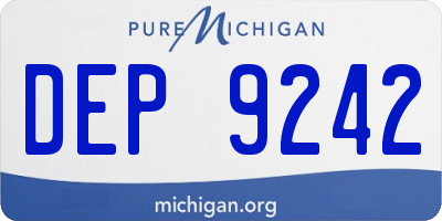 MI license plate DEP9242