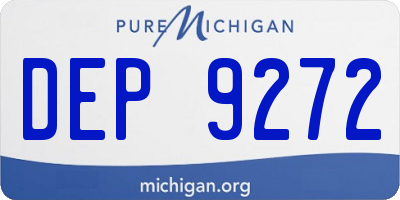 MI license plate DEP9272