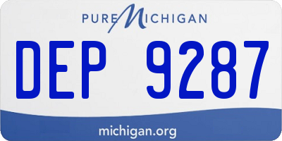 MI license plate DEP9287