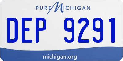 MI license plate DEP9291