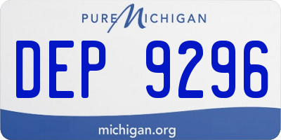 MI license plate DEP9296