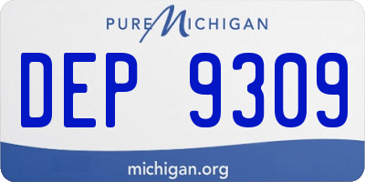MI license plate DEP9309
