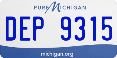 MI license plate DEP9315