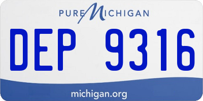 MI license plate DEP9316