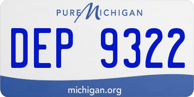 MI license plate DEP9322