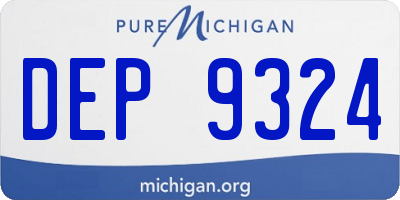 MI license plate DEP9324