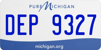 MI license plate DEP9327