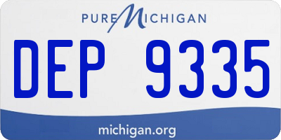 MI license plate DEP9335