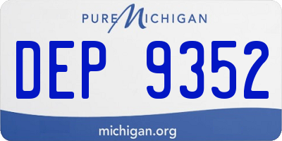 MI license plate DEP9352