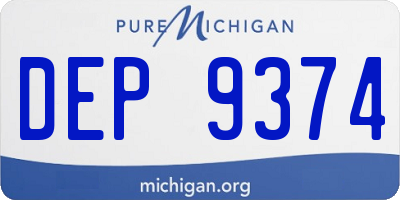 MI license plate DEP9374