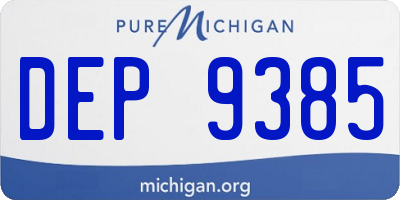 MI license plate DEP9385