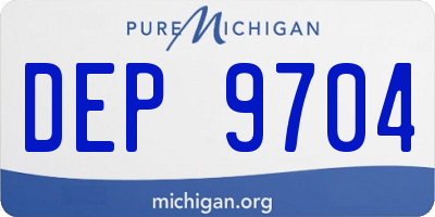 MI license plate DEP9704