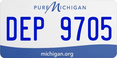 MI license plate DEP9705