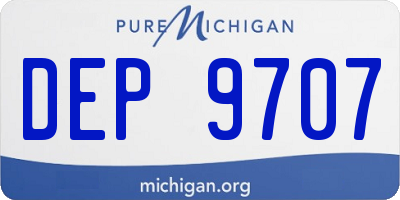 MI license plate DEP9707