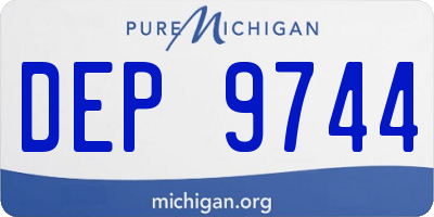 MI license plate DEP9744