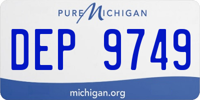 MI license plate DEP9749