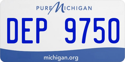 MI license plate DEP9750