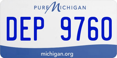 MI license plate DEP9760