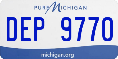 MI license plate DEP9770