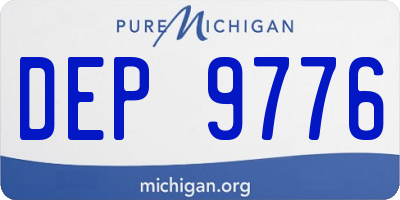MI license plate DEP9776