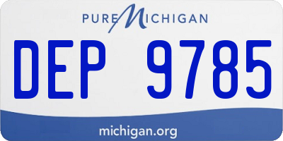 MI license plate DEP9785